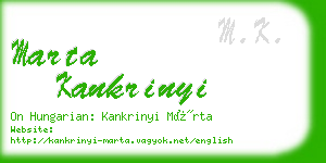 marta kankrinyi business card